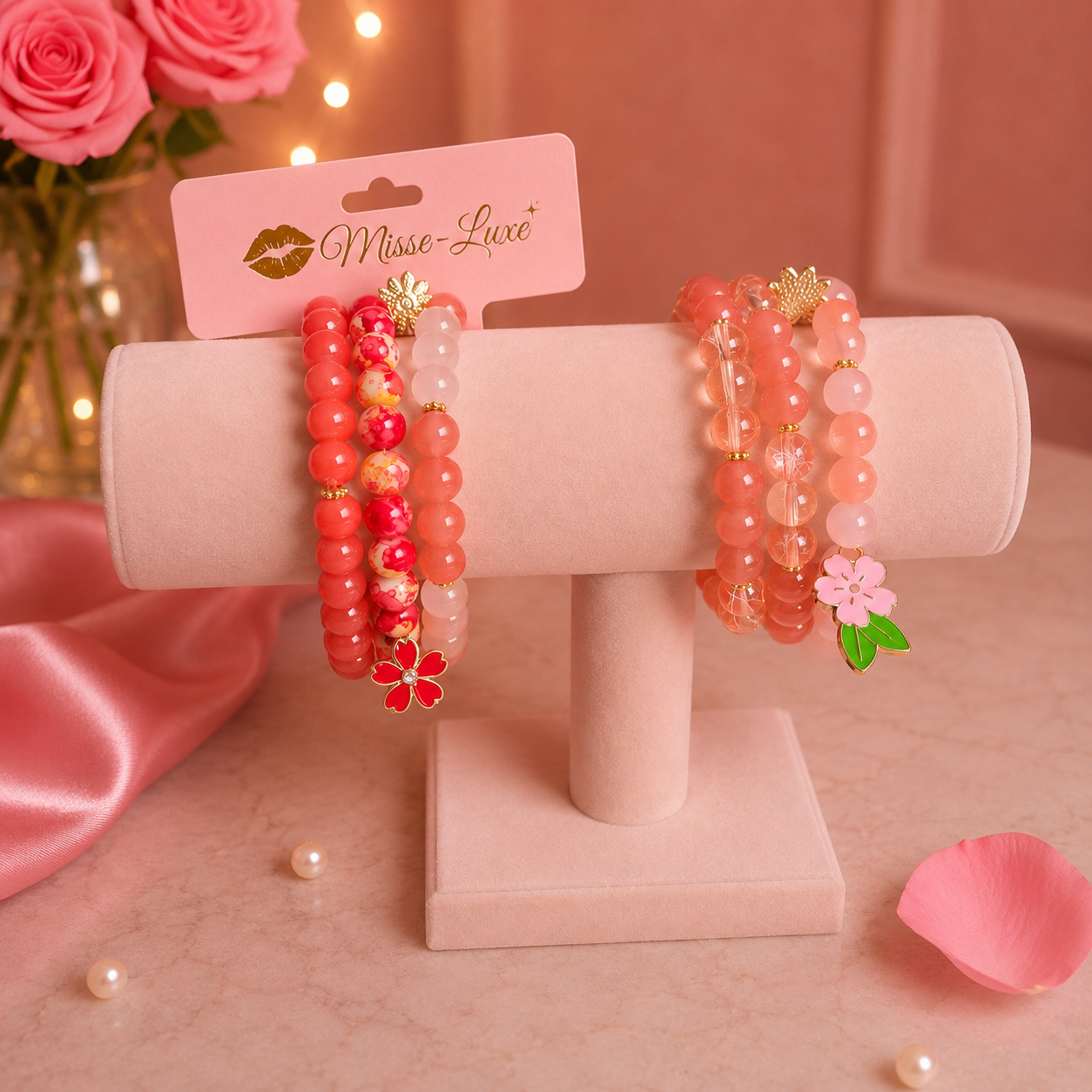 Set of 3 products . Hair clips, lips, jewelry